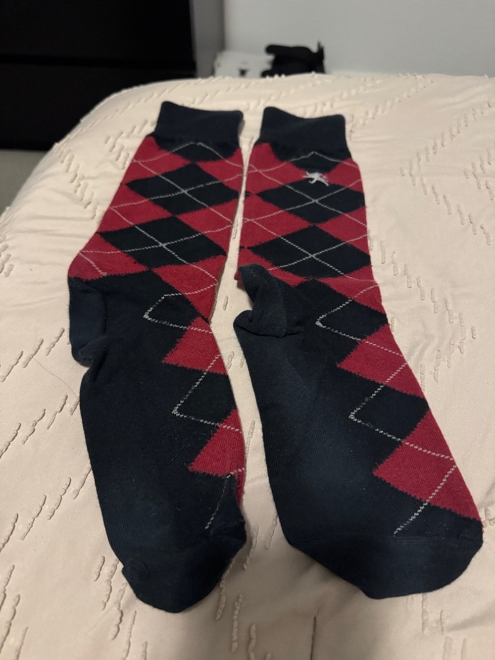 Express Men's Argyle Dress Socks - Red & Black